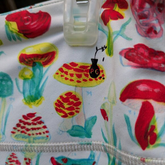 Rare Penelope Gazin FBC Mushroom Print "Yoga Leggings" Size Medium - Picture 5 of 8